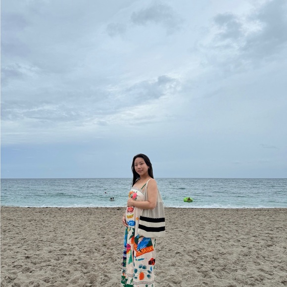 Colorful Graphic Maxi Maternity Dress - Picture 3 of 4